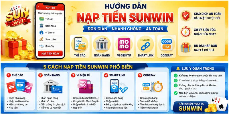 Hướng dẫn cách nạp tiền Sunwin chi tiết