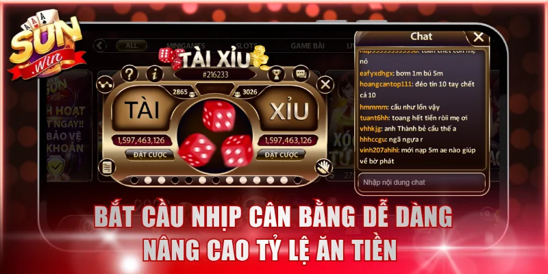 Theo dõi cầu nhịp 2-2 hoặc 3-3 trong bảng thống kê